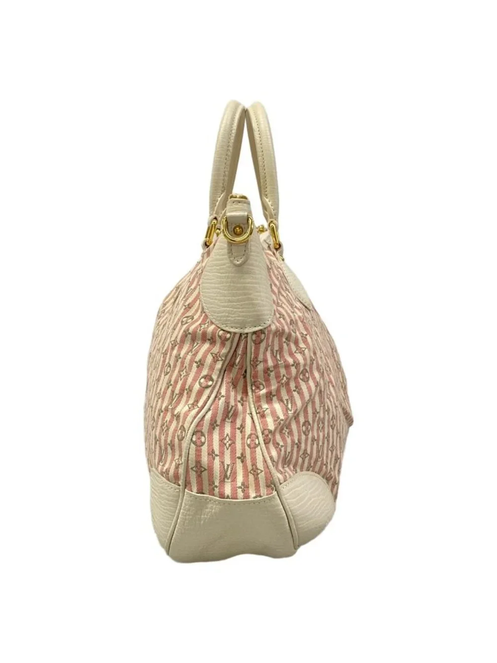Louis Vuitton Handbag Monogram Mini Lin Croisette Marina GM Rouge Cotton Linen